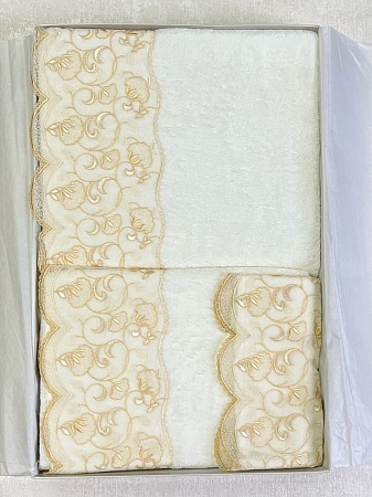 Комплект полотенец Sandri LACE (3 шт.) gold