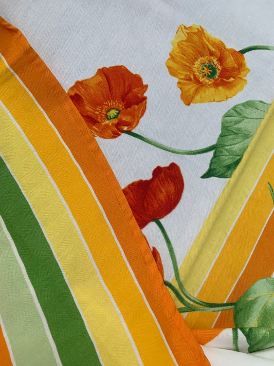 Скатерть круглая с салфетками Vallesusa POPPY D.180х8