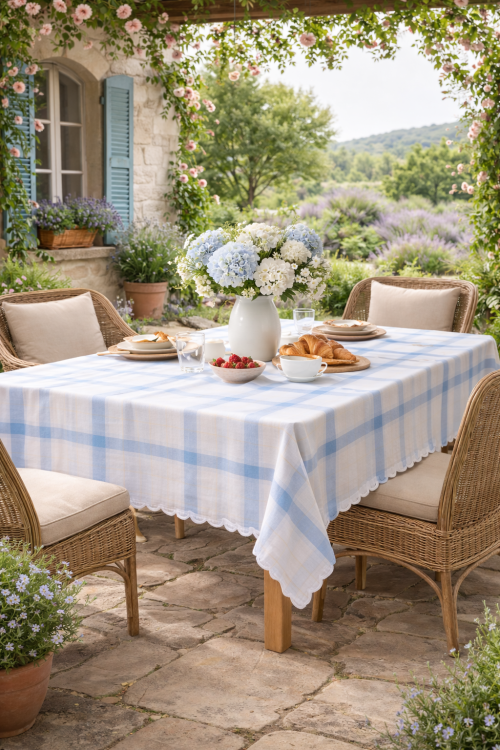 Скатерть овальная с салфетками Palombella RIO 180x270x12 OVALE (Azzuro)