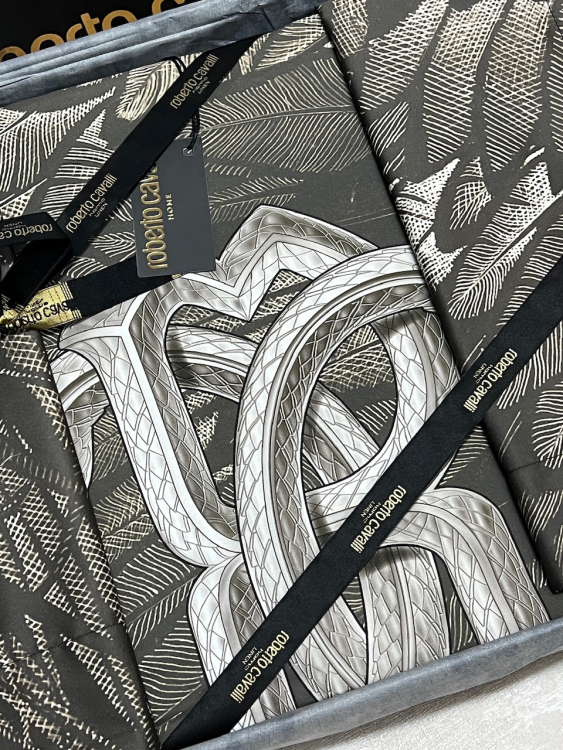 Постельное белье Roberto Cavalli PLUMAGE 240x220 CHOCOLATE