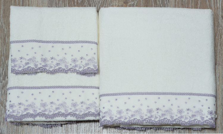 Комплект полотенец Sandri PRATO FIORITO (3 шт) lilla