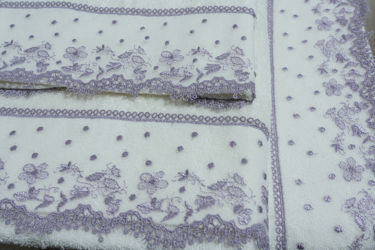 Комплект полотенец Sandri PRATO FIORITO (3 шт) lilla