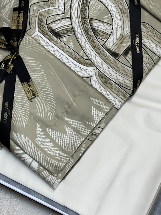 220x200 Постельное белье Roberto Cavalli PLUMAGE AVORIO
