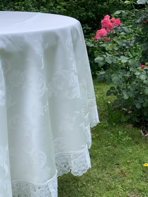 Скатерть круглая Palombella SVEZIA PIZZO-1 D.220x12