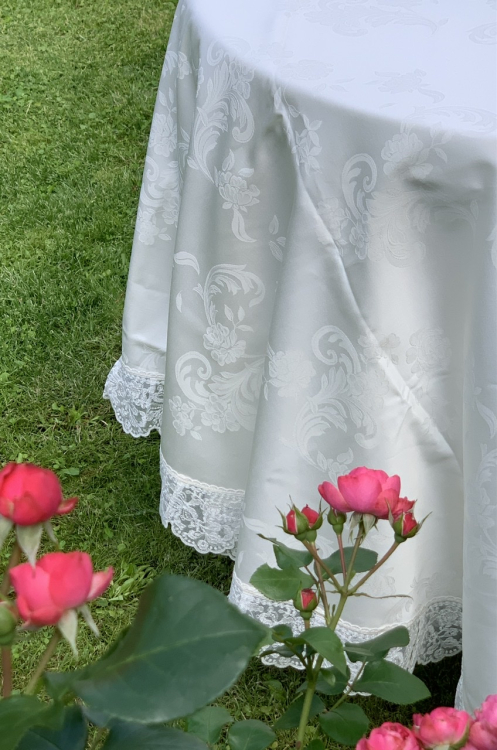 Скатерть круглая Palombella SVEZIA PIZZO-1 D.220x12