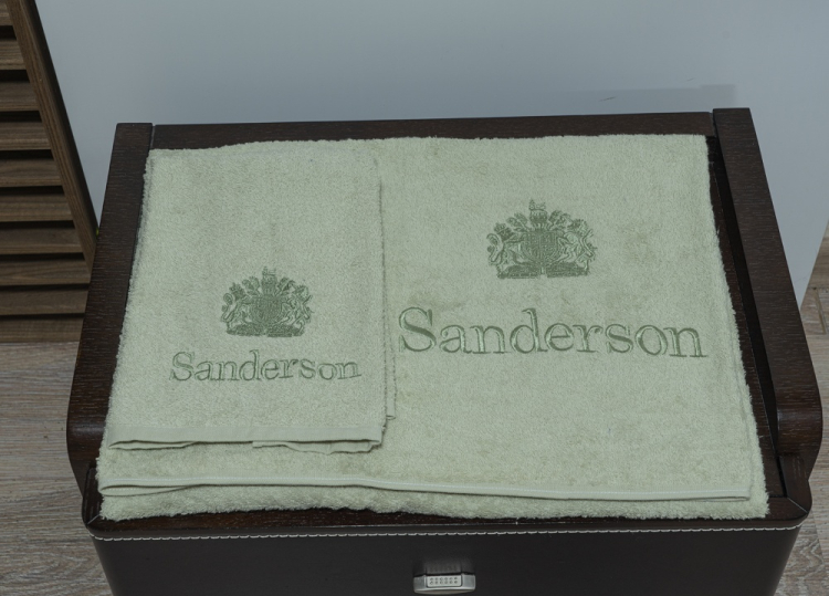 Комплект полотенец Sanderson LOGO RICAMATO - 3 шт. Оливковый