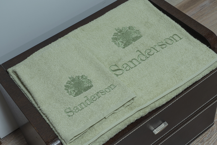 Комплект полотенец Sanderson LOGO RICAMATO - 3 шт. Оливковый