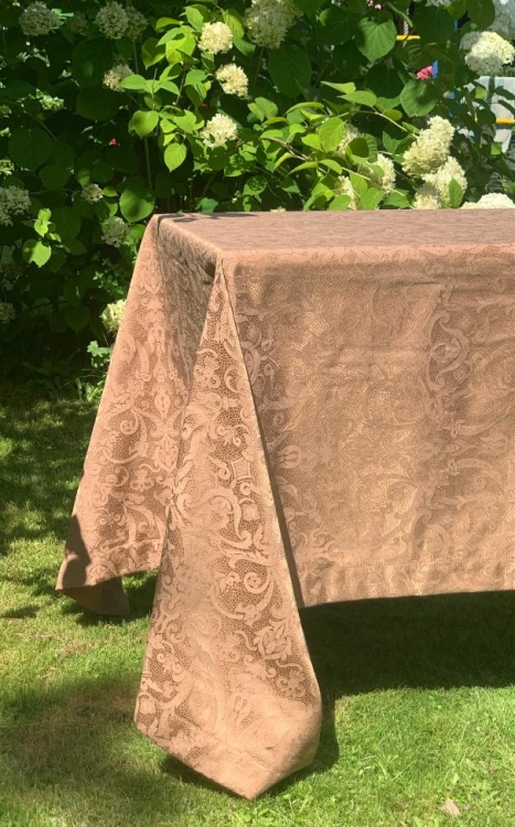 Скатерть с салфетками Gamba 9883 табак 160х180 +6 салфеток