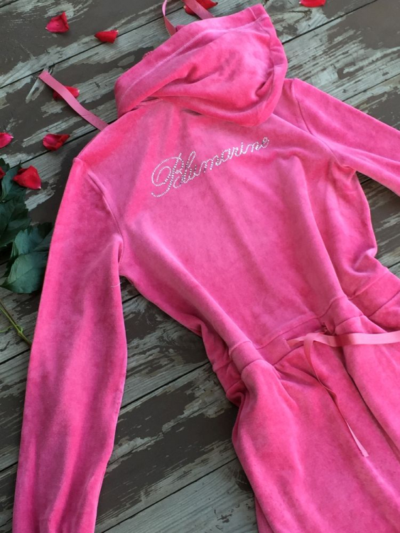 Халат велюровый Blumarine N-58 малиновый