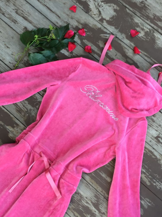 Халат велюровый Blumarine N-58 малиновый