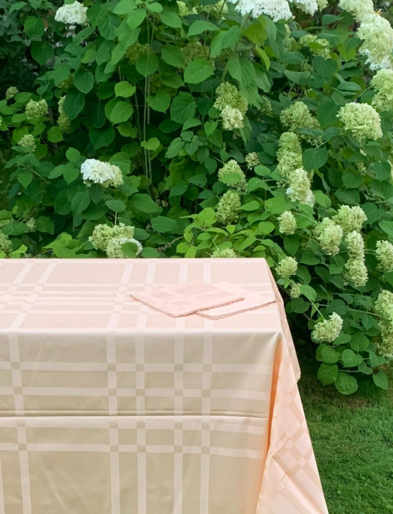 Скатерть овальная Palombella MARILIA 180х270 овал +12 салфеток абрикосовая