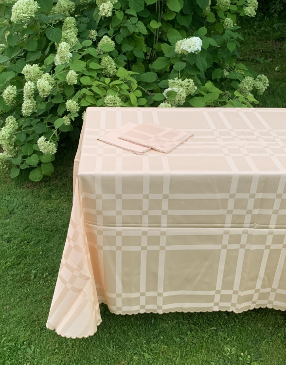 Скатерть овальная Palombella MARILIA 180х270 овал +12 салфеток абрикосовая