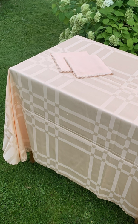 Скатерть овальная Palombella MARILIA 180х270 овал +12 салфеток абрикосовая