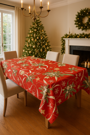 Новогодняя скатерть с покрытием 140х170 MELOGRANO