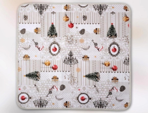 Новогодняя скатерть 100х100 гобелен SHABBY (2345)
