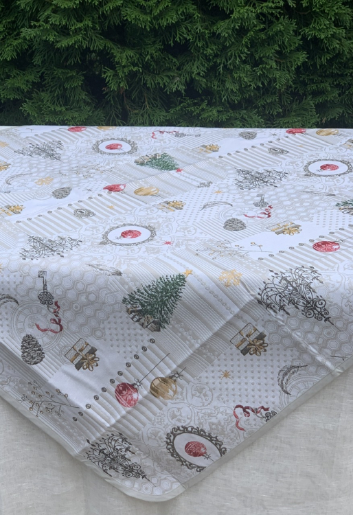 Новогодняя скатерть 100х100 гобелен SHABBY (2345) Новогодняя скатерть 100х100 гобелен SHABBY (2345)
