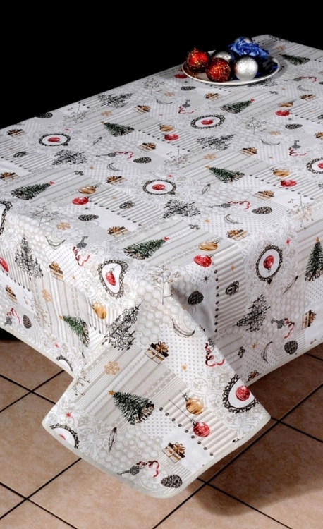 Новогодняя скатерть 100х100 гобелен SHABBY (2345) Новогодняя скатерть 100х100 гобелен SHABBY (2345)