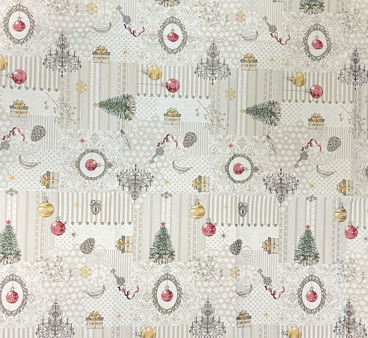 Новогодняя скатерть 100х100 гобелен SHABBY