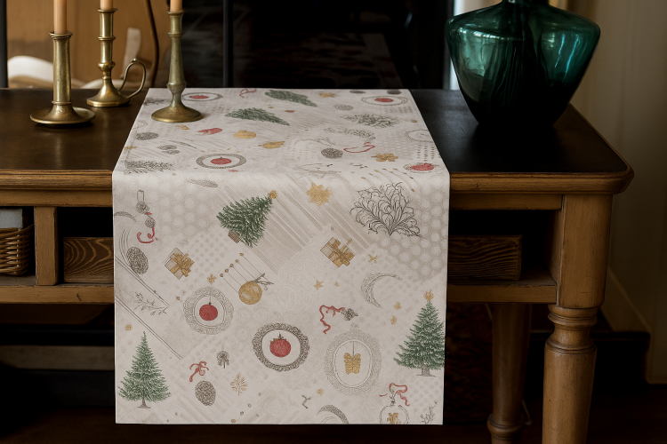 Новогодняя скатерть 100х100 гобелен SHABBY