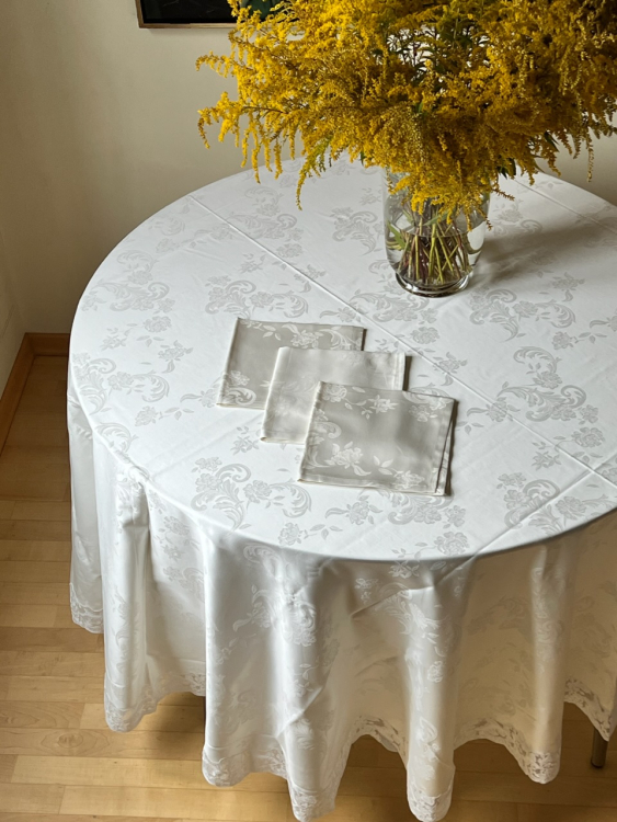 Скатерть круглая Palombella SVEZIA PIZZO-3 D.220x12