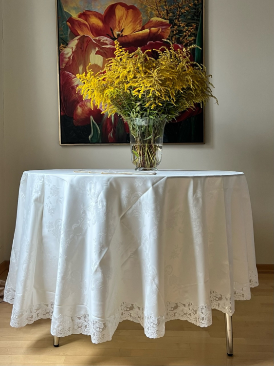 Скатерть круглая Palombella SVEZIA PIZZO-3 D.220x12