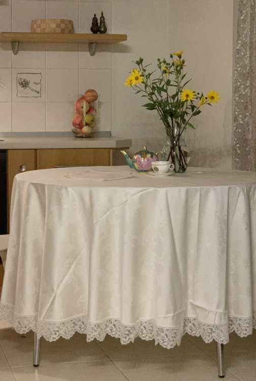 Скатерть круглая Palombella SVEZIA PIZZO-2 D.220x12