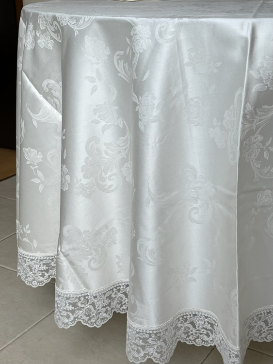 Скатерть круглая Palombella SVEZIA PIZZO-2 D.220x12