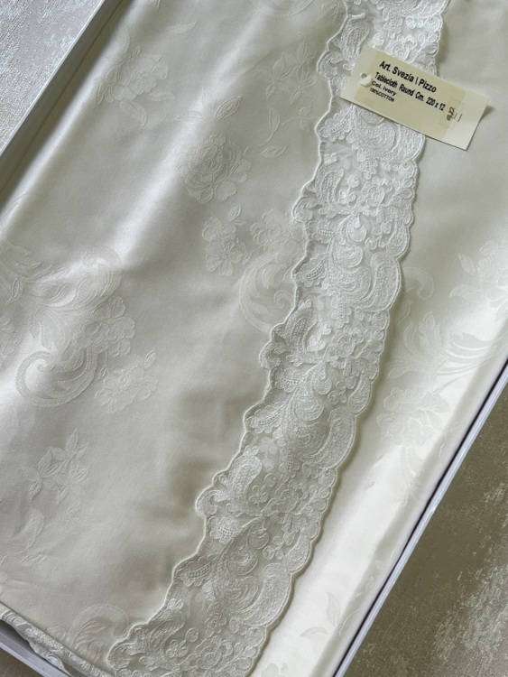 Скатерть круглая Palombella SVEZIA PIZZO-2 D.220x12