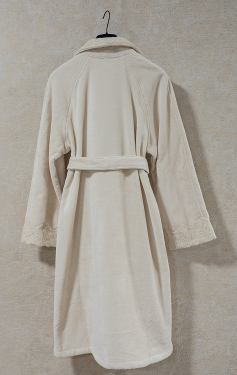 Махровый женский халат премиум класса Sandri LACE 7