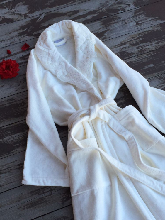 Махровый женский халат премиум класса Sandri LUCIANA