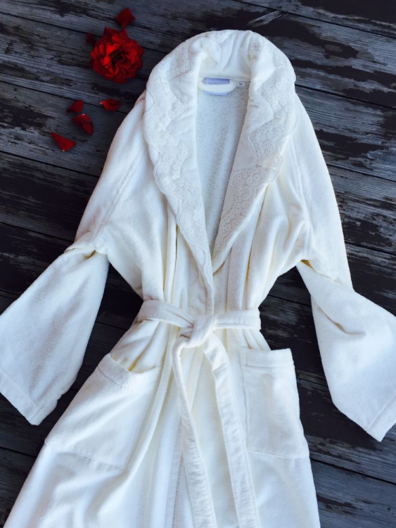 Махровый женский халат премиум класса Sandri LUCIANA