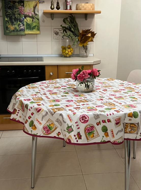 Скатерть Tag 3609 MUSICALE Д.150 с защитным покрытием PVC Скатерть Tag 3609 MUSICALE Д.150 с защитным покрытием PVC