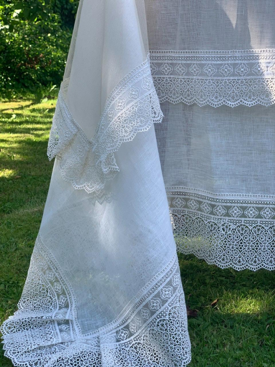 Скатерть и наперон Gamba 1022 Macrame (170x280, 120x220 +12 салфеток)