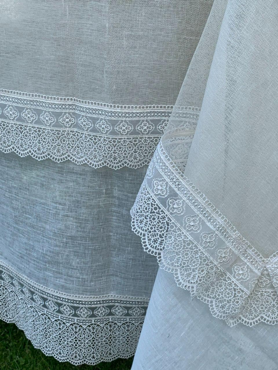 Скатерть и наперон Gamba 1022 Macrame (170x280, 120x220 +12 салфеток)