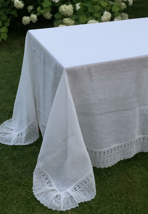 Скатерть и наперон Gamba 1022 Macrame (170x280, 120x220 +12 салфеток)