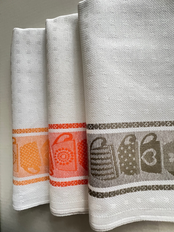 Набор 3 шт кухонных полотенец TAZZE (чашки) 60x70