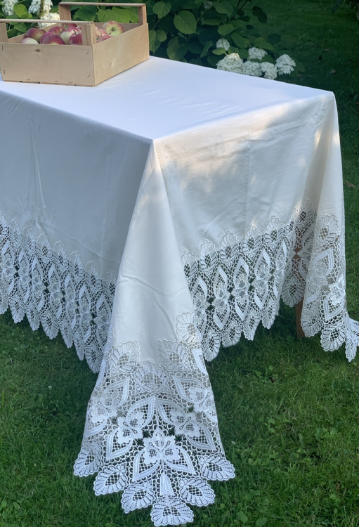 Скатерть 170х270 Gamba1323 и 12 салфеток, Bianco