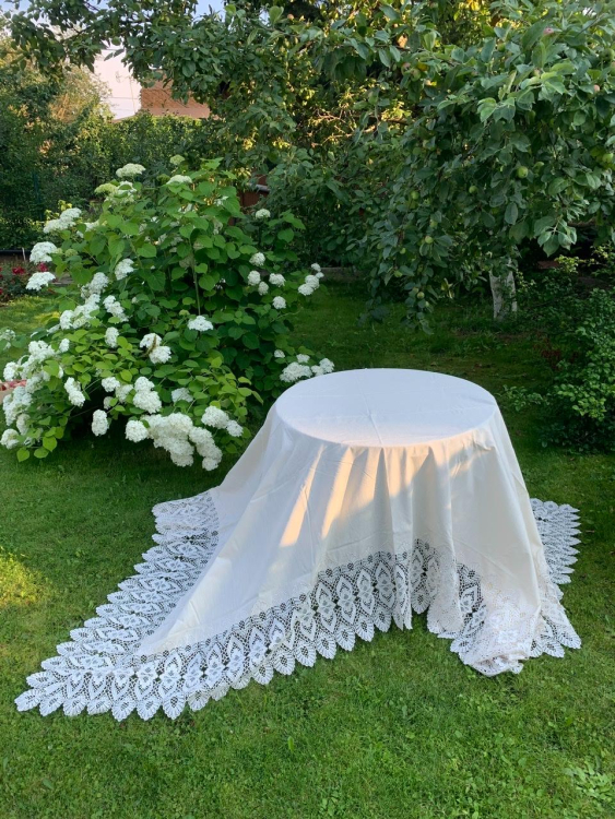 Скатерть 170х270 Gamba1323 и 12 салфеток, Bianco