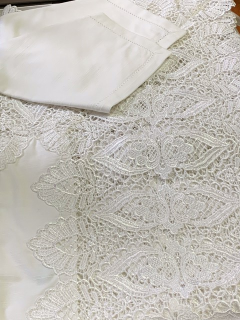 Скатерть 170х270 Gamba1323 и 12 салфеток, Bianco