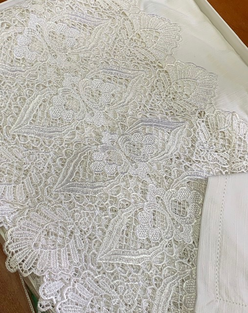 Скатерть 170х270 Gamba1323 и 12 салфеток, Bianco