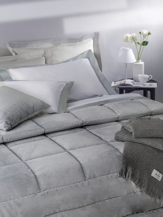 Постельное белье Mirabello SAVOY FRAME 220x200 WHITE/GREY