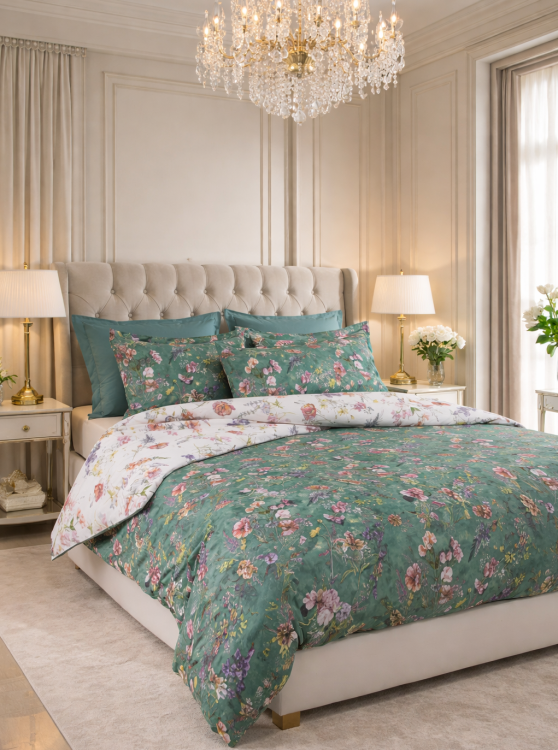 Постельное белье Mirabello CAMPAGNA IN FIORE 220x200 EMERALD