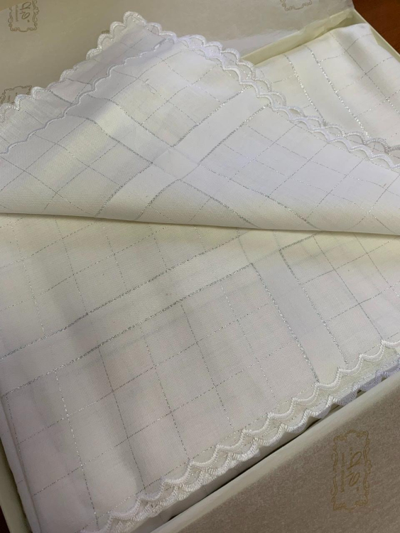 Скатерть с салфетками Palombella RIO LUREX SILVER 180x270x12