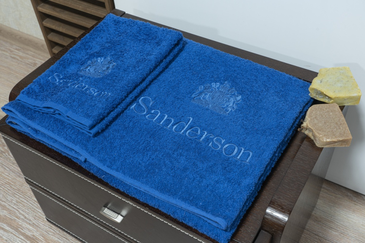 Комплект полотенец Sanderson LOGO RICAMATO - 3 шт. Васильковый