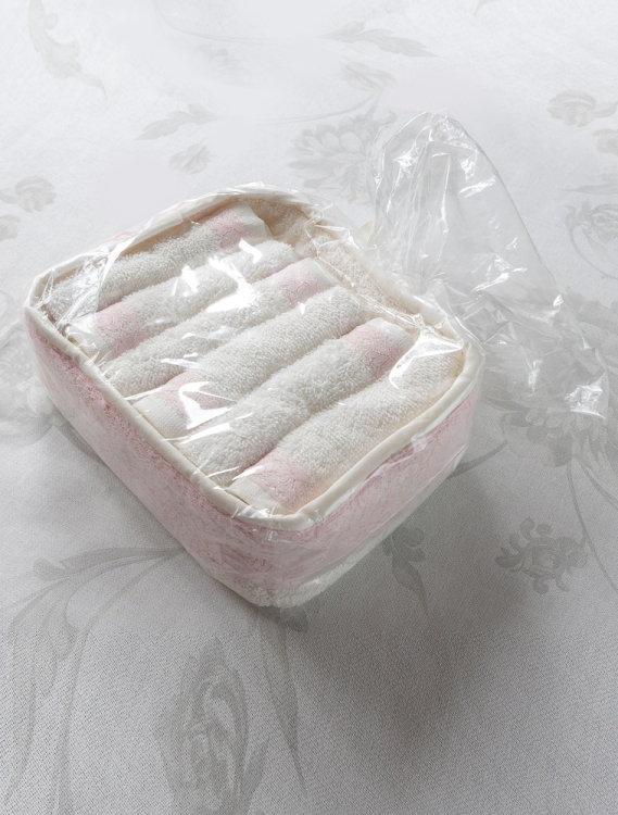 Набор махровых салфеток Valencienne (2002) - 6 шт розовое кружево