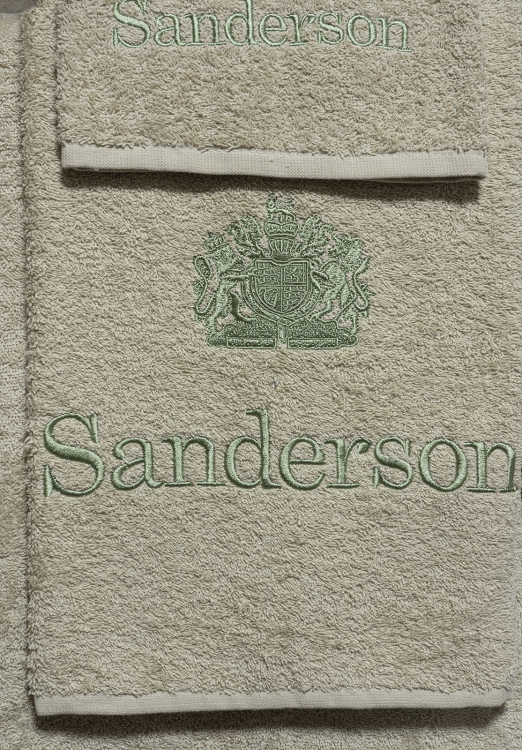 Комплект полотенец Sanderson LOGO RICAMATO - 3 шт. Бежево-оливковый