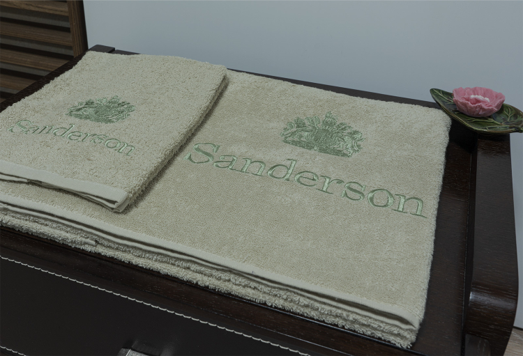 Комплект полотенец Sanderson LOGO RICAMATO - 3 шт. Бежево-оливковый