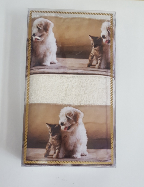 Комплект полотенец 1+1 Melangio IDEA (PUPPY)