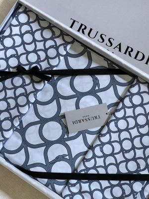 240x220 Постельное белье Trussardi CONTEMPORARY LOGO blue