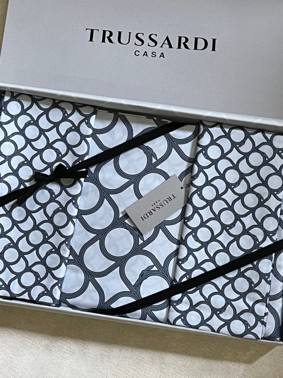 240x220 Постельное белье Trussardi CONTEMPORARY LOGO blue